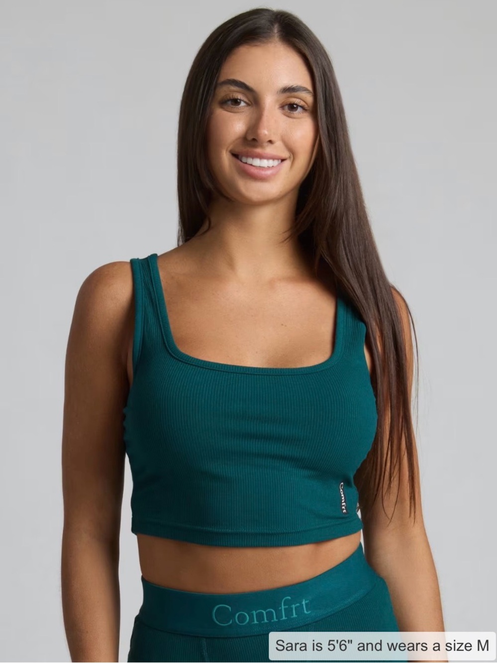 Comfrt Ribbed Contour Cropped Tank M Alpine